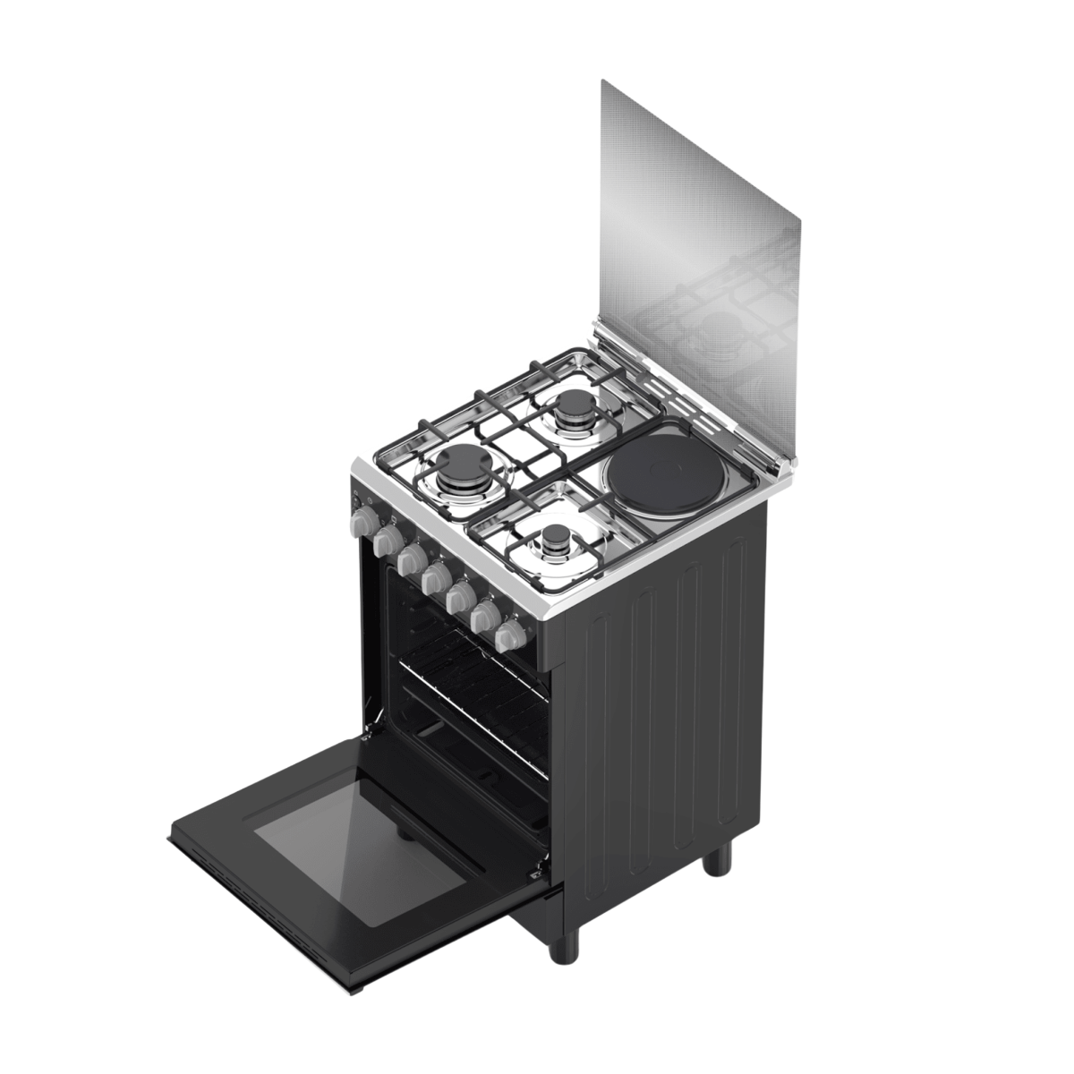 Haier 3 Gas + 1 Electric 60×60 Cooker with Electric Oven – HRE6313CDRSS