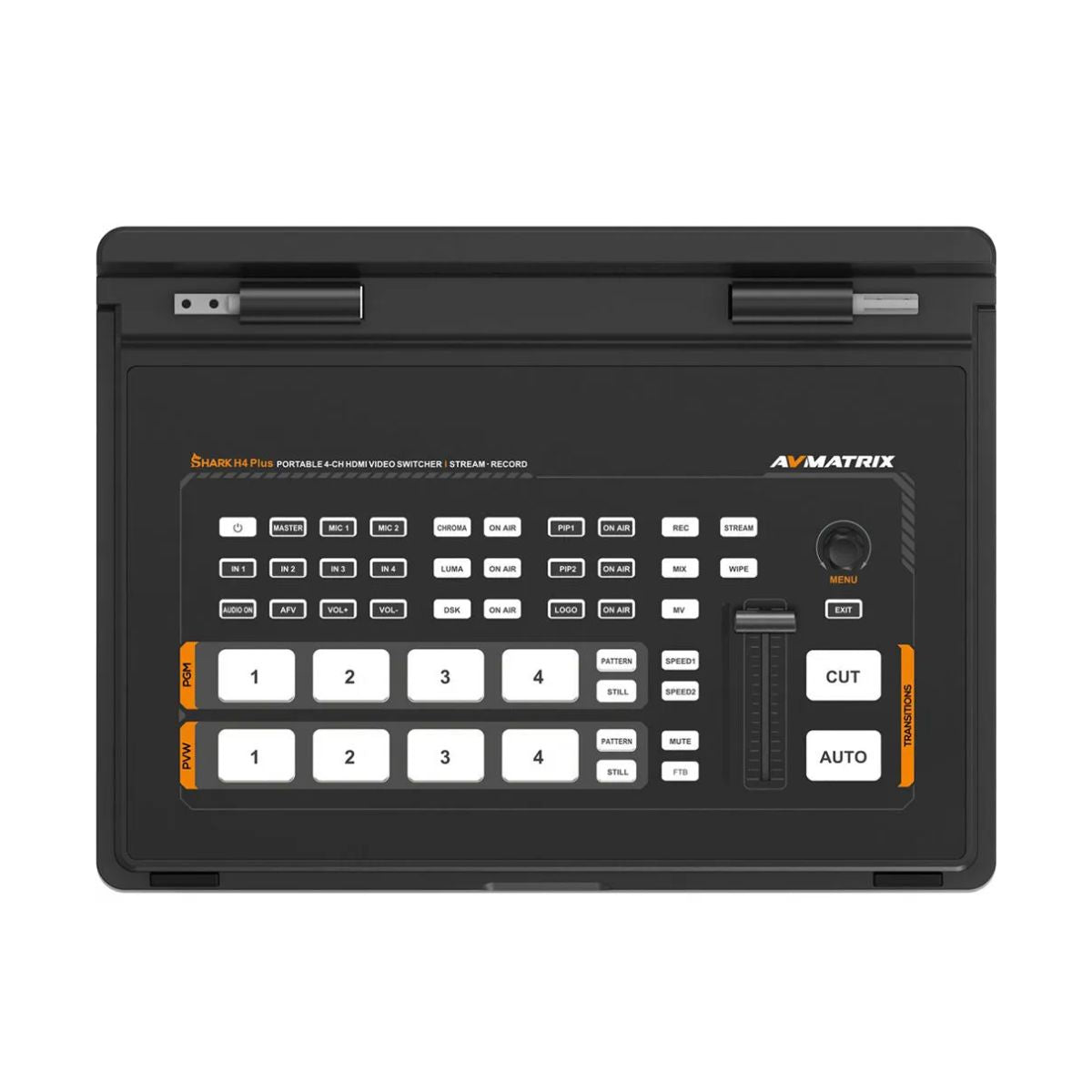 AVMATRIX Shark H4 Plus Portable 4 Channel HDMI Live Stream Multi-Format Video Switcher