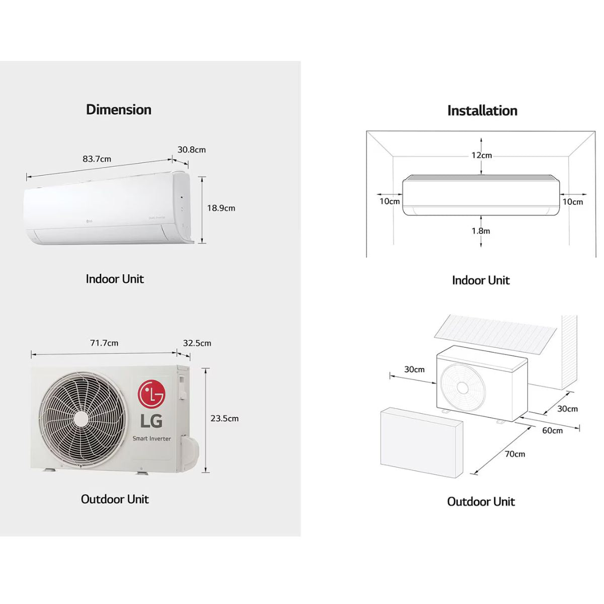 LG Split AirConditioner-Inverter 18000BTU AC-S4Q18JAQAL