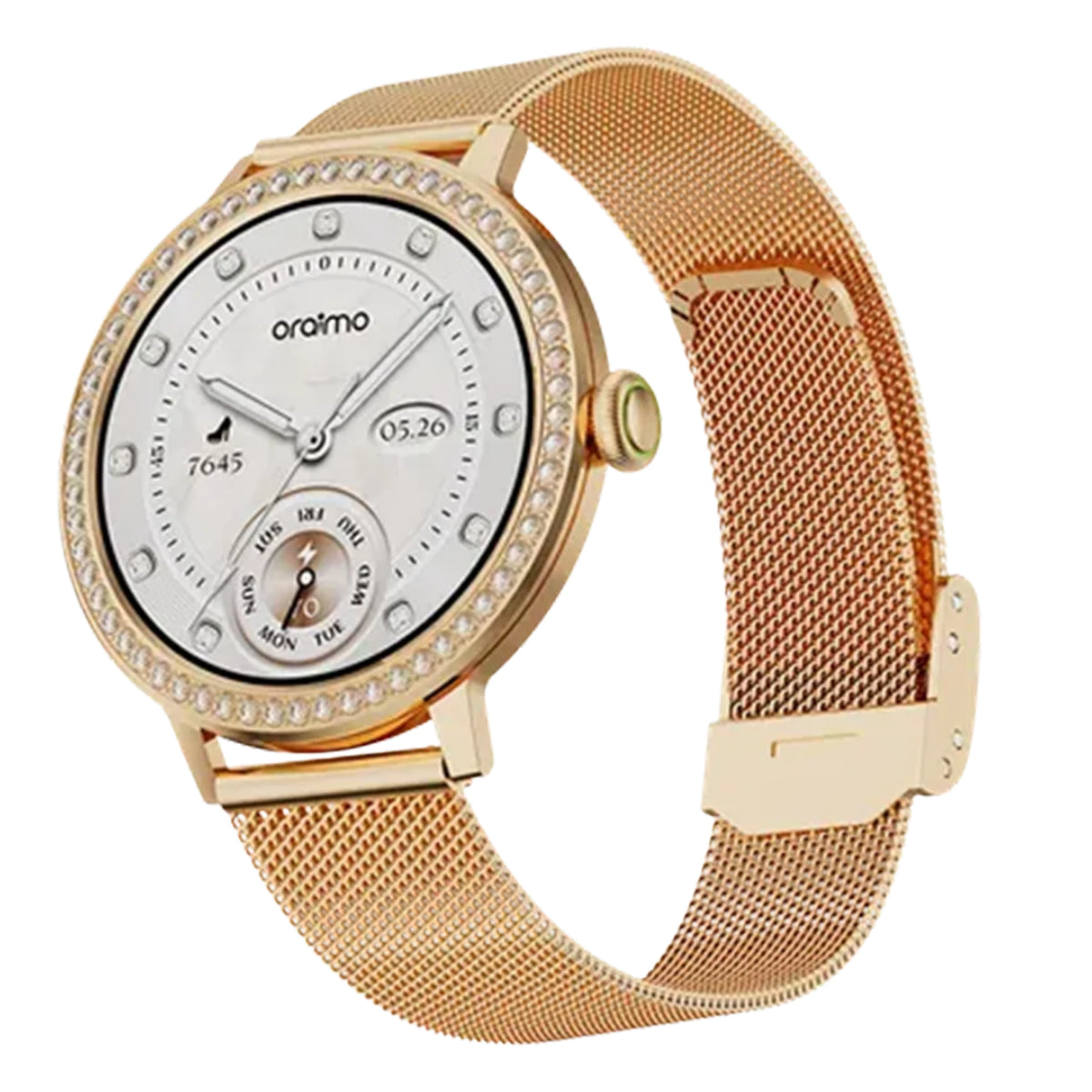 Oraimo Watch Muse 2 OSW-833N Smartwatch – Gold Case with Rose Gold Metal Strap