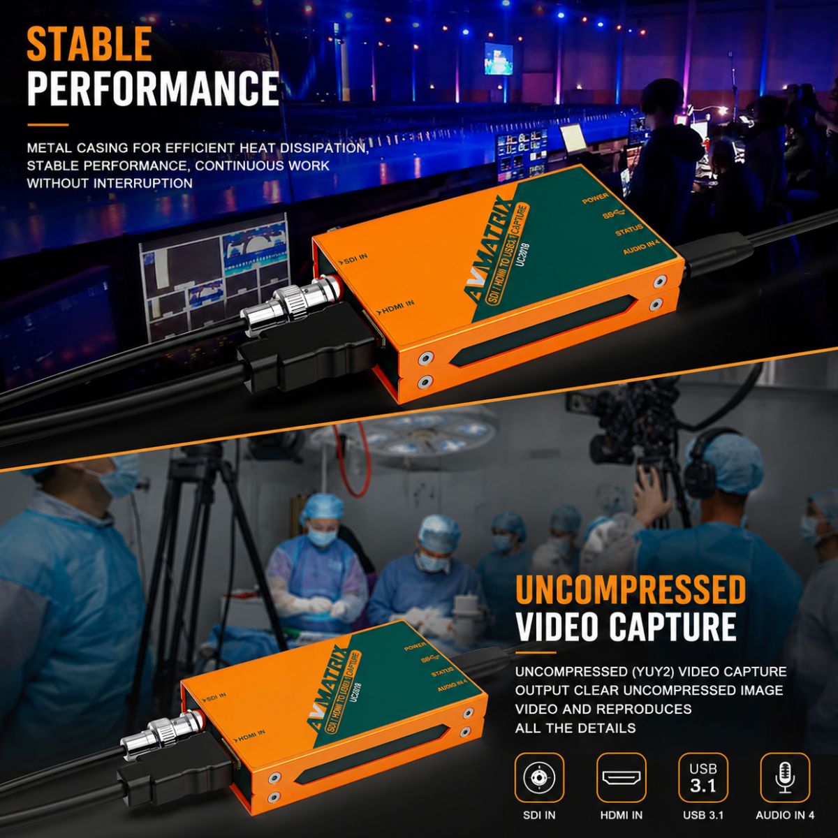 AVMatrix UC2018 SDI/HDMI to USB Capture