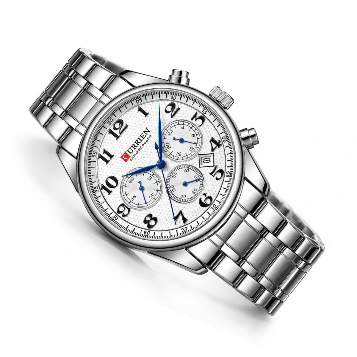 CURREN 8466 Men’s Chronograph Watch – 44mm Waterproof Stainless Steel Business & Sport Watch