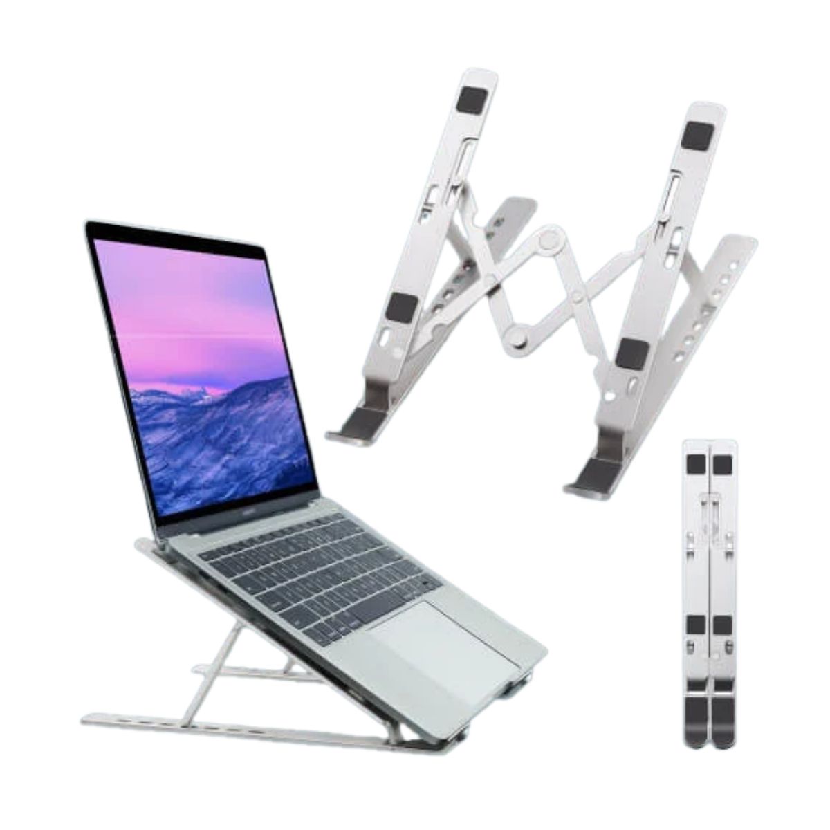 Laptop Stand Creative Folding Storage Bracket / Multifunction Creative Bracket Adjustable Height Foldable Portable Laptop Stand- Aluminum Alloy