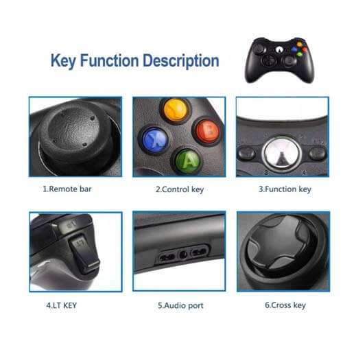 Xbox 360 Wireless Controller, 2.4GHZ Xbox Game Controller Wireless Remote 360 Controller Gamepad Joy