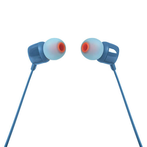 JBL T110 in-Ear Headphones with Pure Bass, Microphone and Remote - Blue