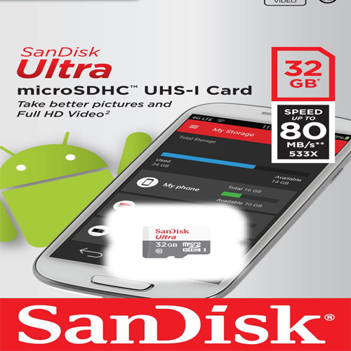 SanDisk Ultra 32GB , Class 10 80MBps