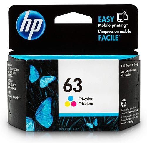 Original HP Ink Tri-color 63 (Blue, Yellow, Red)