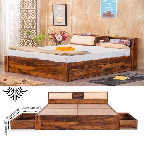 Storage Bed with Drawer Size: 2M*2M (king Size Bed) Libuyu Wood