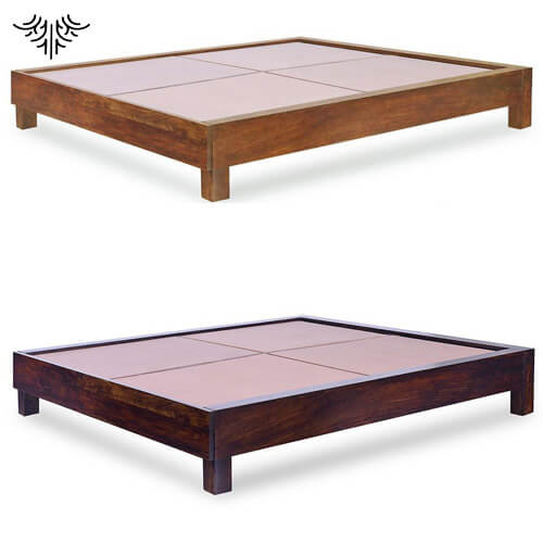 Mary Flat Bed Square Queen Size 1.9m*1.8m (Muvura Wood)