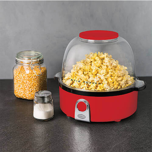 Nostalgia Stir Popcorn Popper(Retro Red) SP240RR