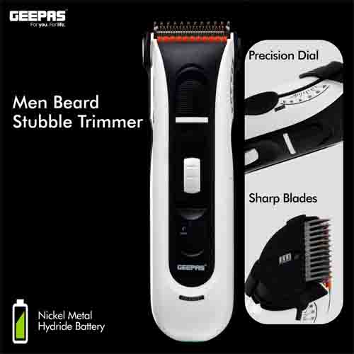 Geepas Rechargeable Precision Blades for Adults Trimmer, White/Black GTR56017UK