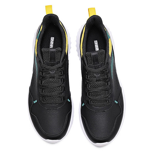 361 Degrees Perfomance Running Sports 41 Shoes For Men, Black And Yellow