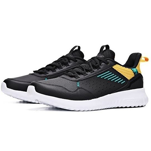 361 Degrees Perfomance Running Sports 44 Shoes For Men, Black And Yellow