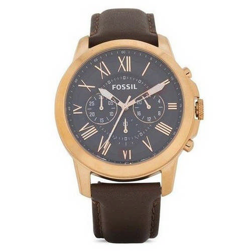 Fossil Analog Leather Band Grant Watch for Men - FS5068