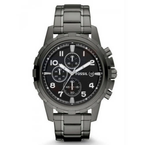 Fossil Dean Black Dial Stainless Steel Band Chronograph Watch For Men - FS4721