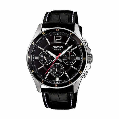 Casio Enticer Chronograph Black Dial Mens Watch, MTP-1374L-1AVDF