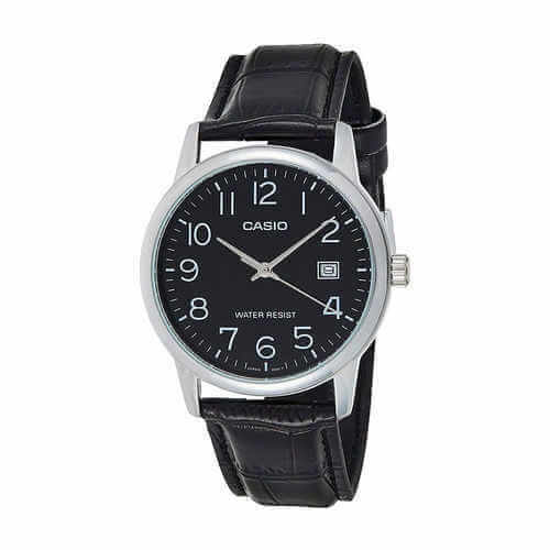 Casio Mens Analog Leather Band Watch, MTP-V002L-1BUDF