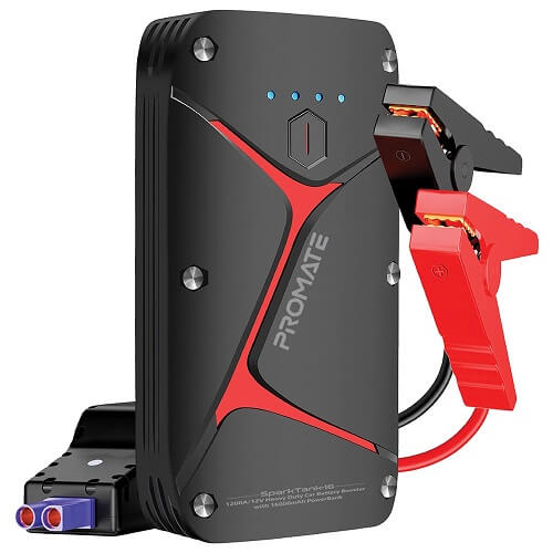 Promate Car Jump Starter Power, Bank Portable Car Battery Booster with 10000mAh Power Bank(Water Resistant)