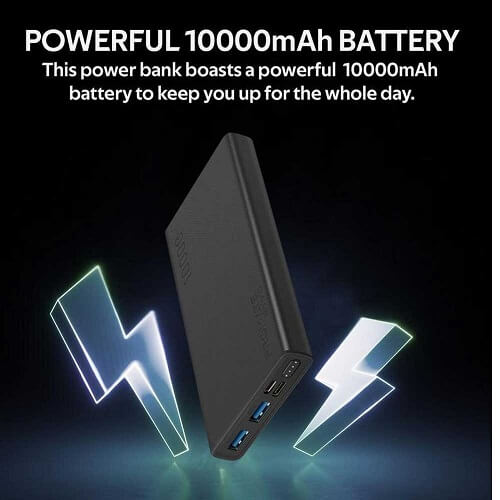 Promate 10000mAh Power Bank, Fast Charging with 2A Dual USB Port Bolt-10