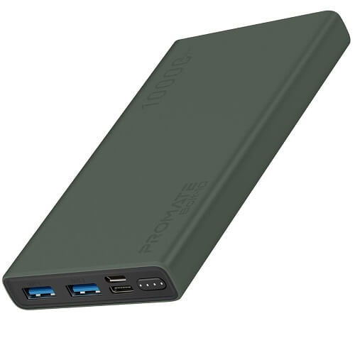  Promate 10000mAh Power Bank, Fast Charging with 2A Dual USB Port Bolt-10