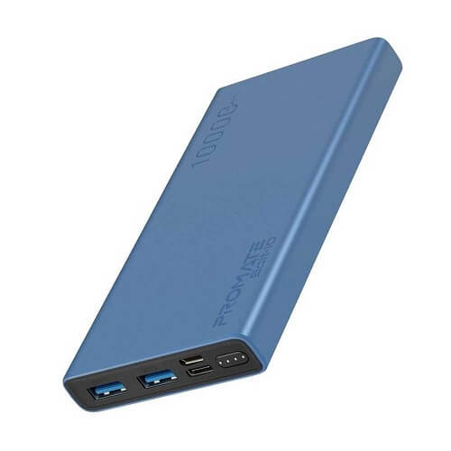  Promate 10000mAh Power Bank, Fast Charging with 2A Dual USB Port Bolt-10