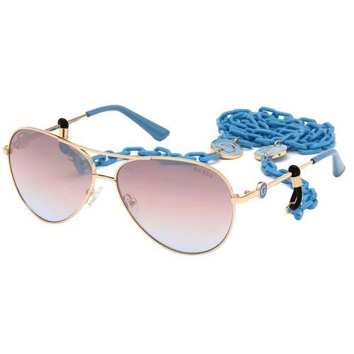 Guess GU7641 32W For Women SG-Gold With Gradient Blue, Size 64
