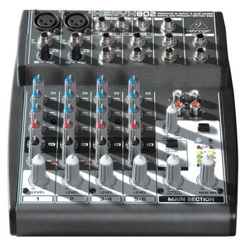  802 8 Input 2 Bus Mixer with XENYX Mic Preamps