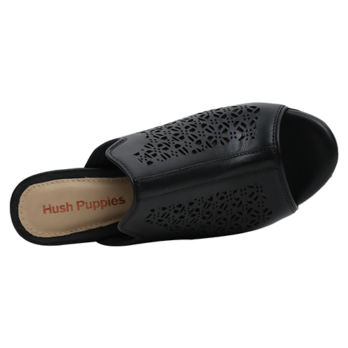 Hush Puppies Ladies Slipper Black Leather, HW06326-001 Size 37