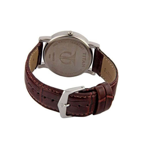 TITAN Men's Leather Strap Wrist Watch Analog  1639SL01