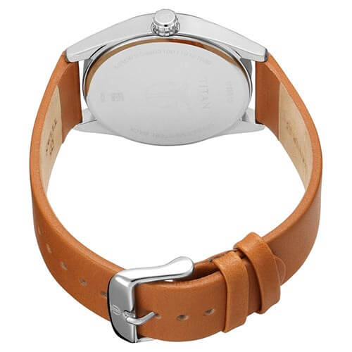 Titan Analog Watch  White Leather Strap 1729SL03