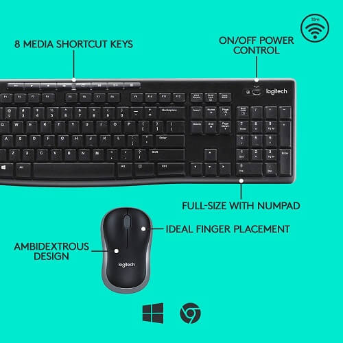 Logitech MK270 Wireless Keyboard and Mouse Combo.