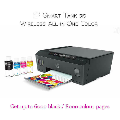 HP Smart Tank 515 Wireless All-in-One Color Printer - Hi-Speed USB 2.0, Wi-Fi, Bluetooth LE & Mobile printing- Print, Scan, and Copy