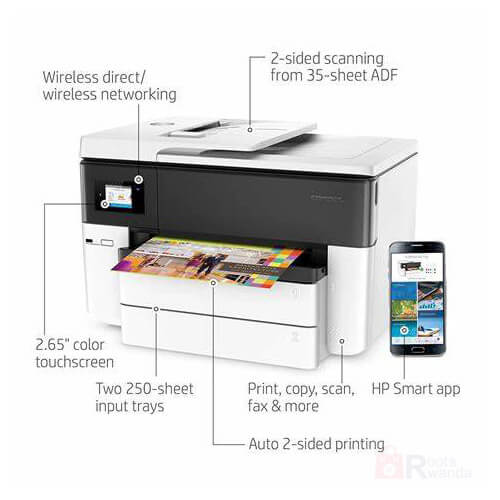 HP OfficeJet Pro 7740 Wide Format All-in-One Printer Wide Format,  Duplex printing Automatic,Scanner with Flatbed, ADF