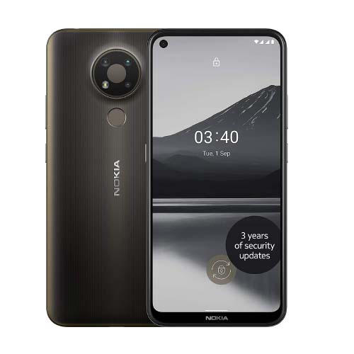 Nokia 3.4 3GB RAM, 64 GB Internal storage, 6.39 inch HD+ (720 x 1560) Screen 13 MP Main + 2 MP Depth + 5 MP Ultrawide Rear flash LED