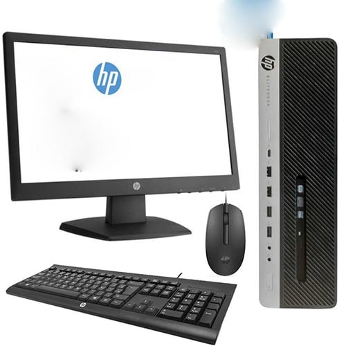 HP EliteDesk Intel Core i5 800 G3 business Tower PC + Monitor / 6