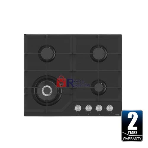 Mika Built-In Gas Hob, 60cm, 4 Gas with WOK, Glass MGH61405FBGW