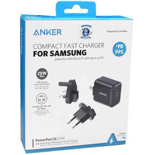 Anker PowerPort III 25W USB C Charger, With US, UK, and EU Plugs