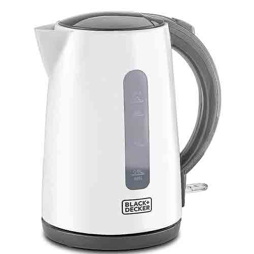 Black & Decker 1.7L Kettle(White,Grey Lid Handle) Cordless Convenience