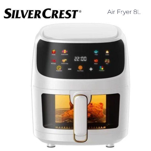 Silver Crest Multifunctional Air Fryer 8 Liter (1001-1500 W) Touch Display Model –Oil Free | Large | Visible | Digital controller - 	Electric Appliance Air Fryers