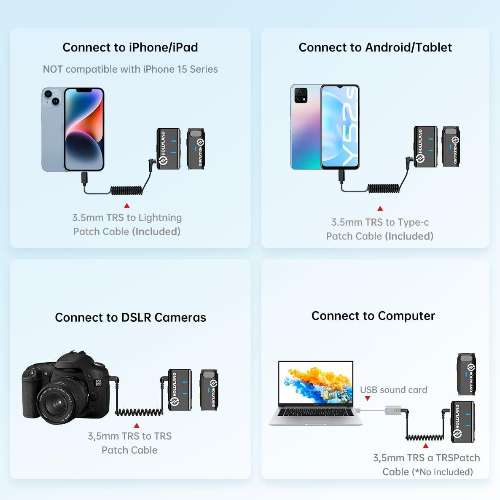 Hollyland Lark M1 Duo Combo – Wireless Lavalier Microphone Systems with Noise Cancellation, 656ft Transmission, 8H Battery Life, Dual-Mic Support, and Camera/Phone Compatibility – Compact Lapel Mic Kit for Creators, Interviews, and Vlogging
