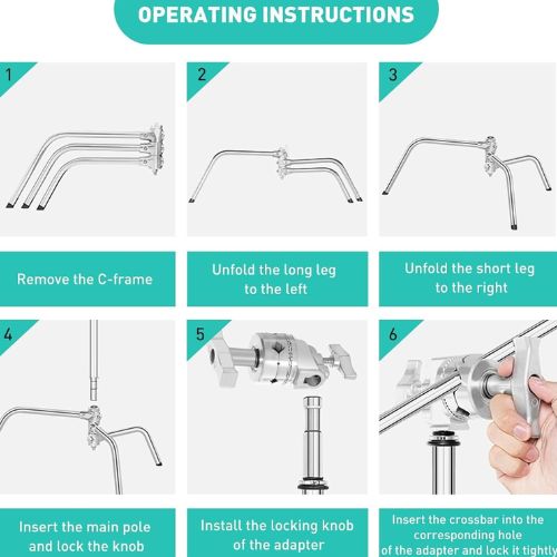 Heavy Duty Stainless Steel Photography Light Stand-C Stand with Boom Arm  Heavy Duty Stainless Steel Photography Light Stand-C Stand with Boom Arm