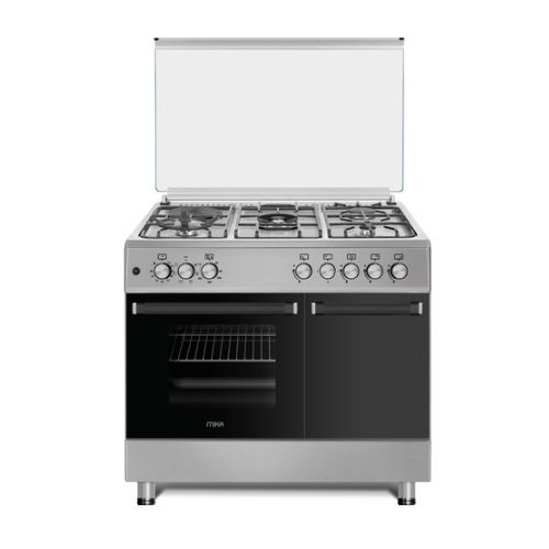 Mika 4 Gas Burner Standing Cooker with + 1 RAPID Hot Plate -Electric Oven MST9041WEG6HI